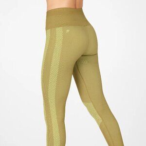 Fabletics NWOT High Waisted Seamless Check Leggings Thyme/Cool Mint Size Medium